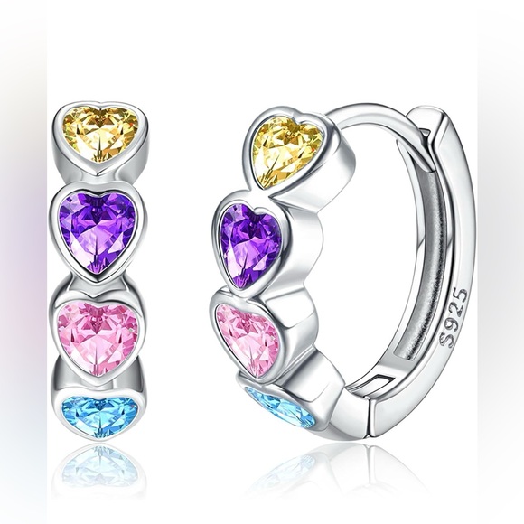 MILACOLATO Jewelry - 💙3/$15🆕NWT MILACOLATO 925 Sterling Silver Small Hoop Heart Earrings